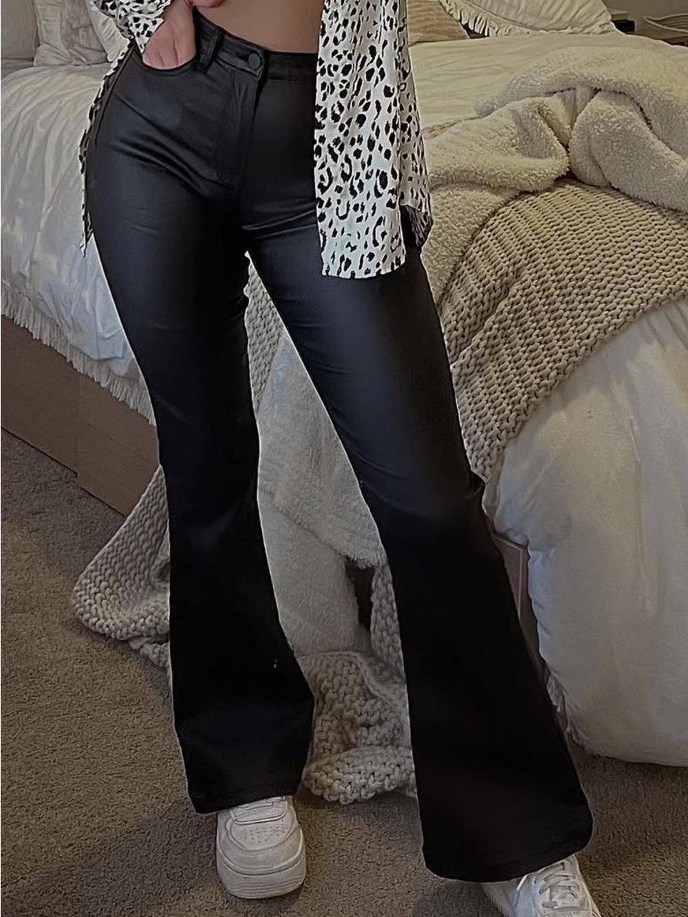 Edikted Black Flared Bootcut Pants